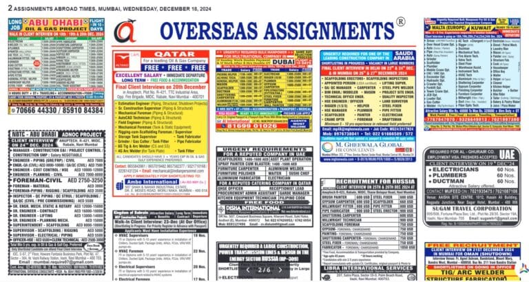 assignment abroad times 18th December 2024