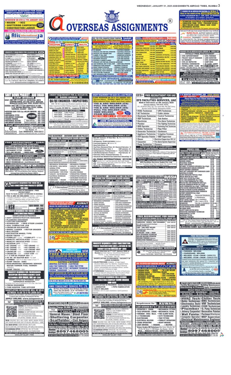 assignment abroad times 01st January 2025