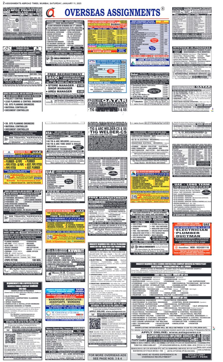 assignment abroad times 11th January 2025