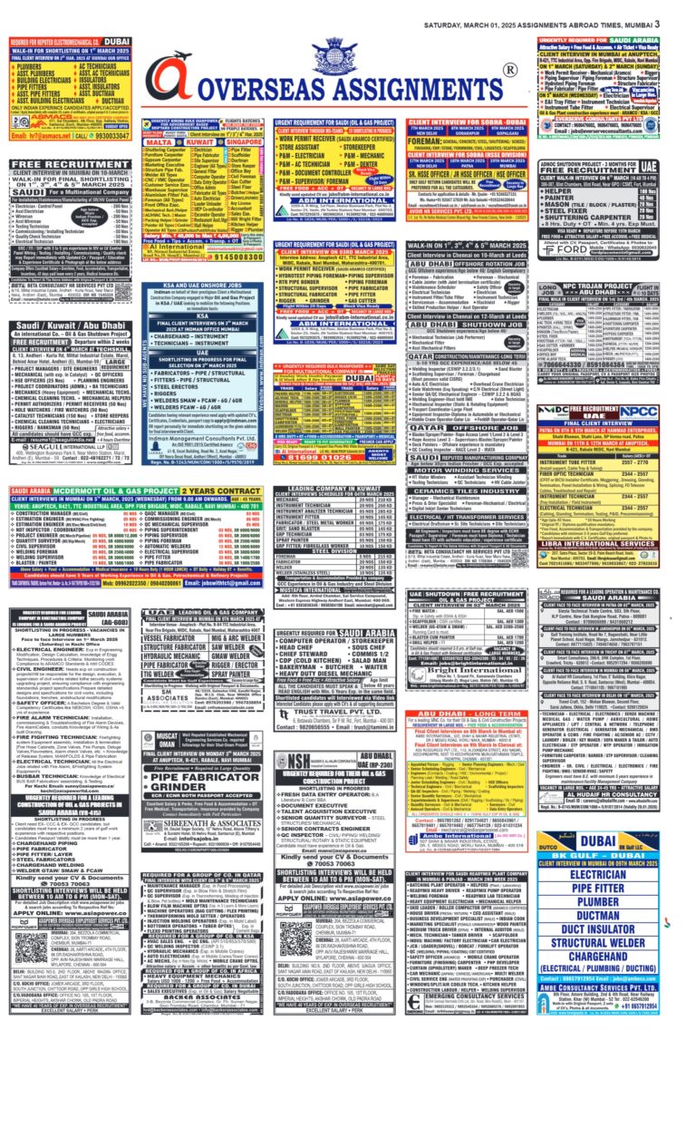 assignment abroad times 01st March 2025