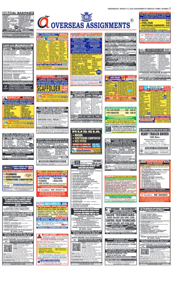 assignment abroad times 12th March 2025