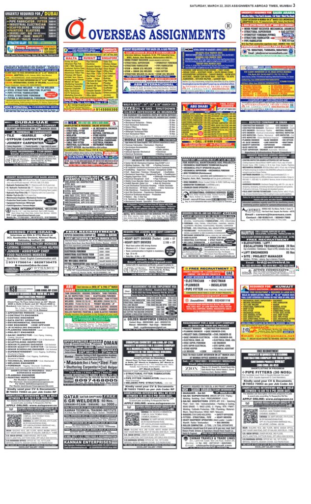 assignment abroad times 22nd March 2025