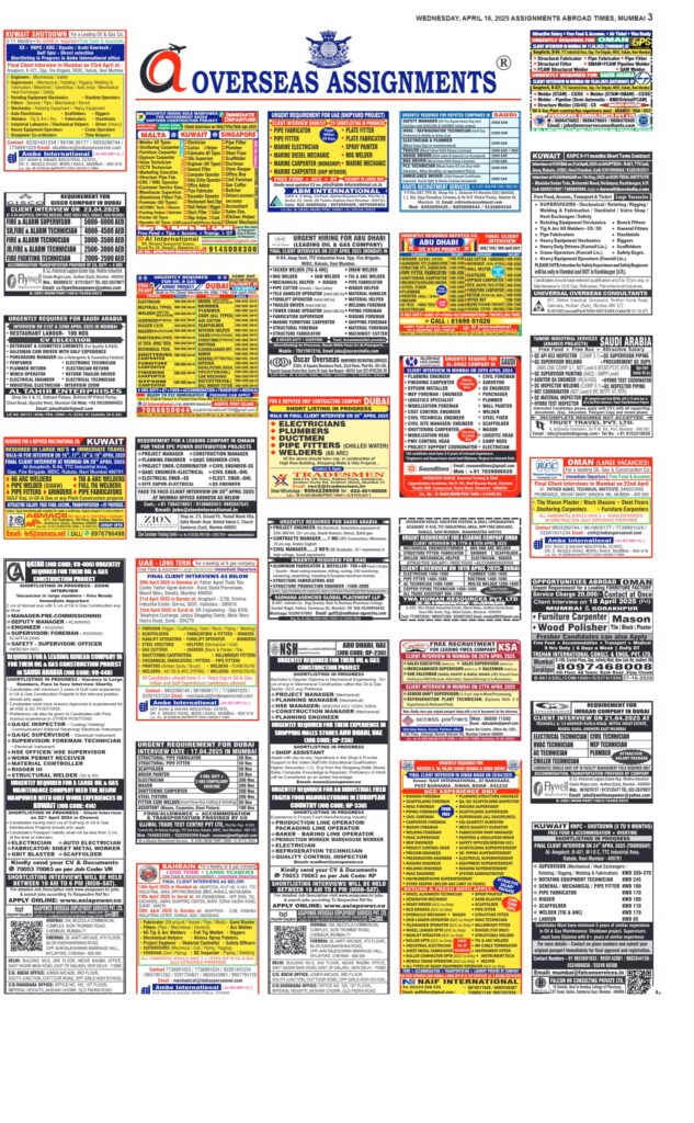 assignment abroad times 16th April 2025