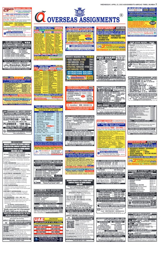 assignment abroad times 24th April 2025