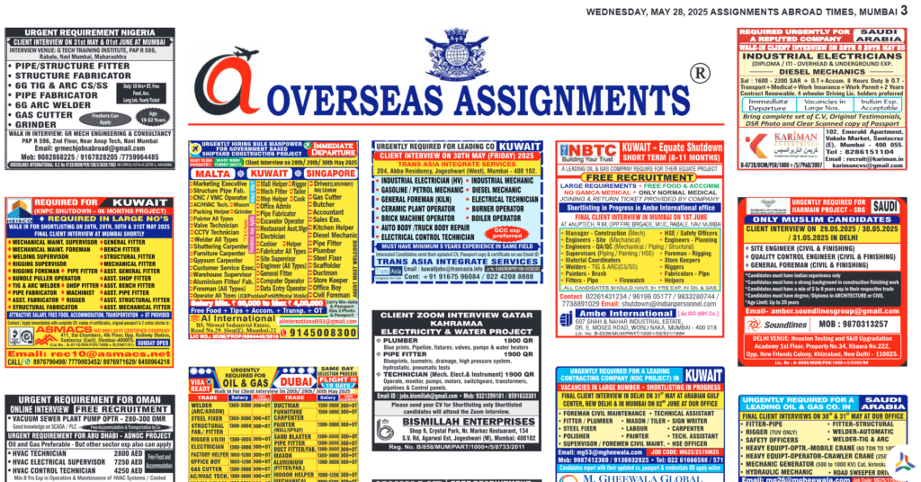assignment abroad times 28th May 2025
