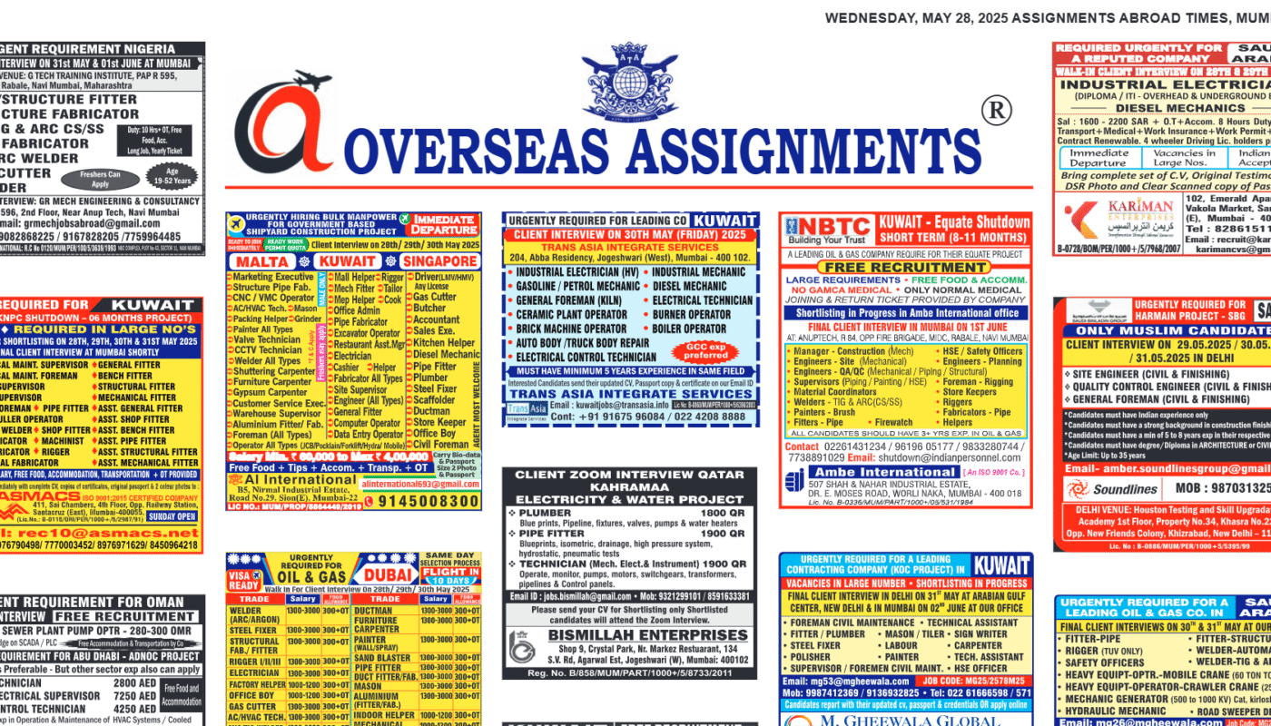 assignment abroad times 28th May 2025