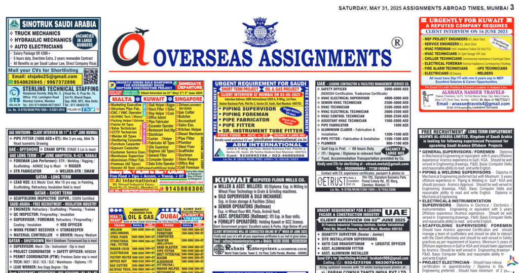 assignment abroad times 21st June 2025