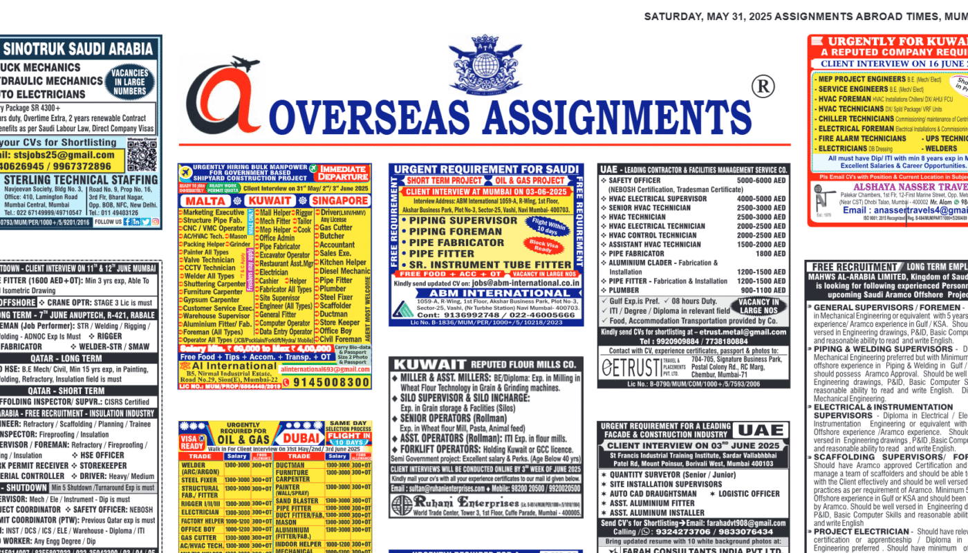 assignment abroad times 14th June 2025