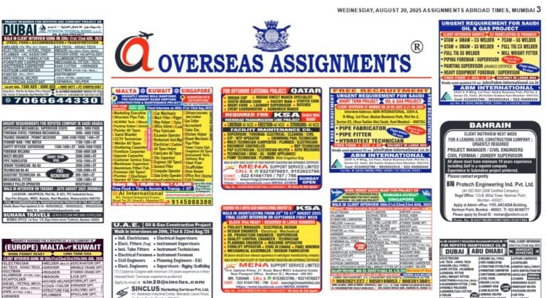 assignment abroad times 20th August 2025