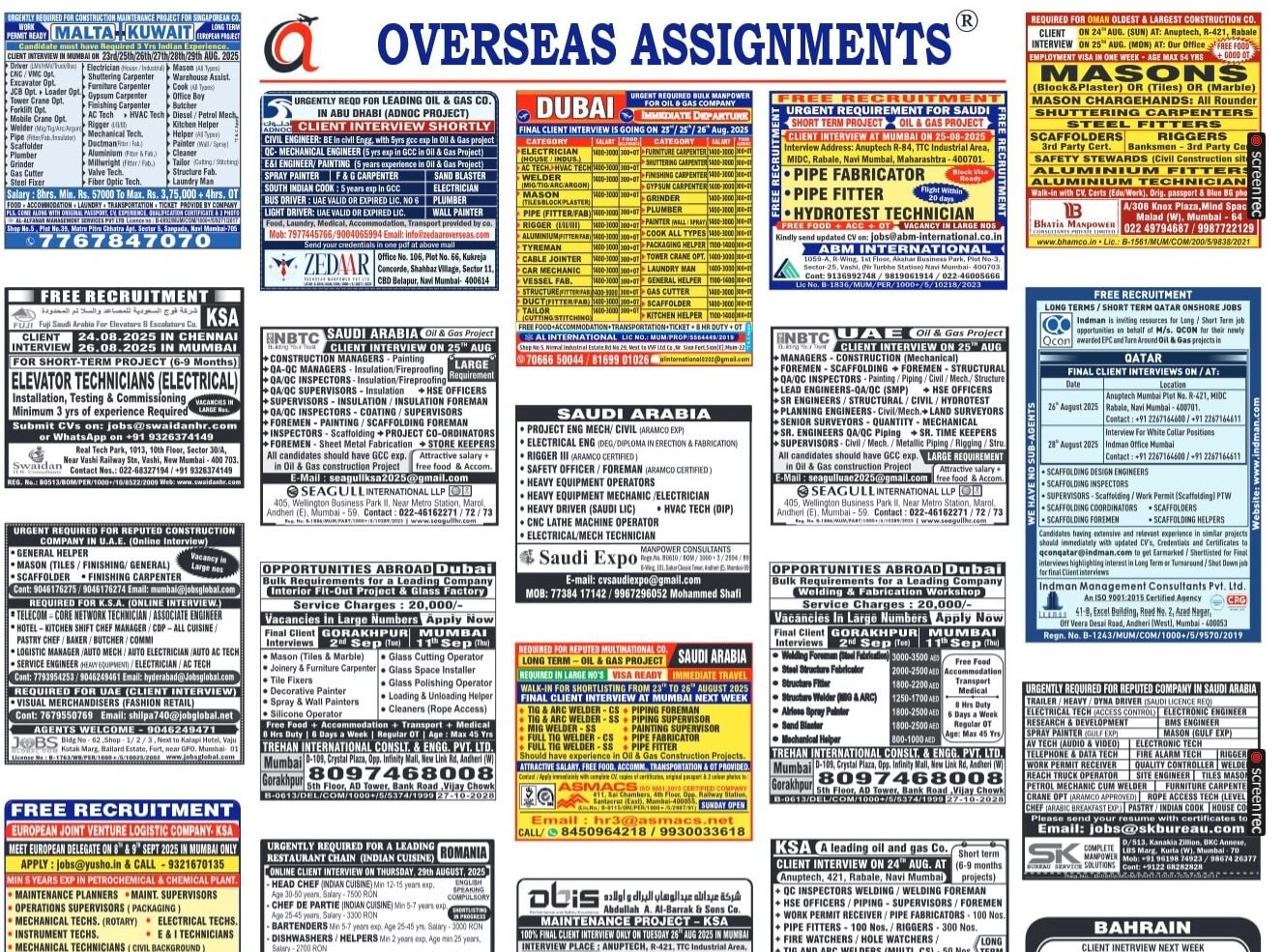 assignment abroad times 24th January 2026