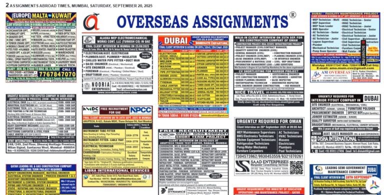 assignment abroad times 20th Sept 2025
